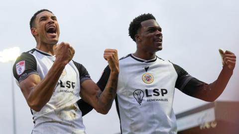 Bromley celebrate a goal