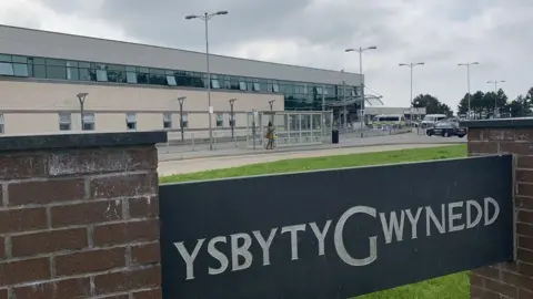 Arwydd Ysbyty Gwynedd