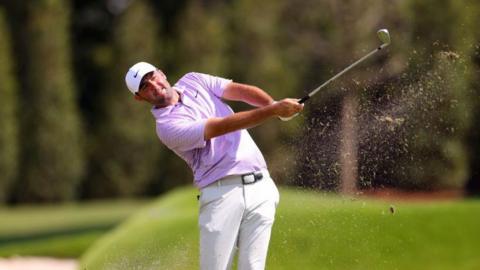 Scottie Scheffler takes a shot at the Tour Championship in Atlanta