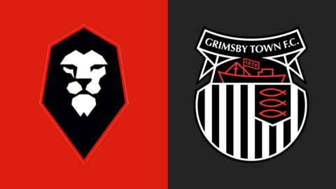 Salford City and Grimsby Town crests