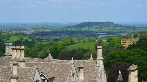 A view over the roof of Prinknash Bird and Deer Park Abbey