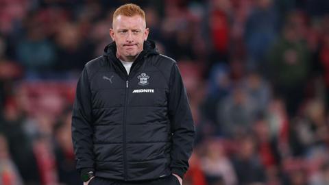 Southampton boss Will Still looks on at Anfield 