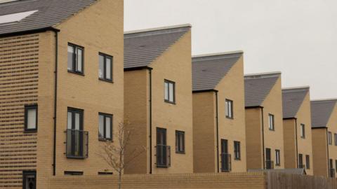 New homes on a residential development of the Northstowe new town outside Cambridge.