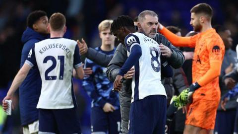 Tottenham players and manager celebrate