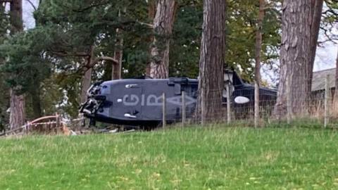 Crashed helicopter