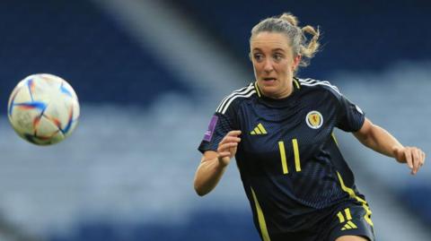 Lisa Evans in action for Scotland