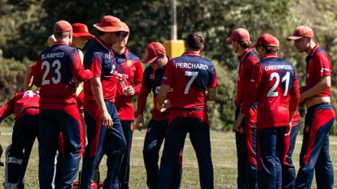 Jersey celebrate a wicket