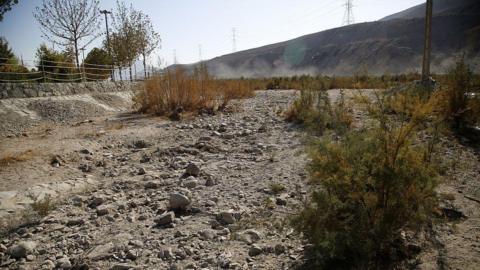 A view of Lavasan River, once considered one of Tehran's most water-rich rivers, which has largely dried up 