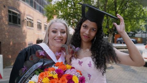 mother and daughter on graduation day 