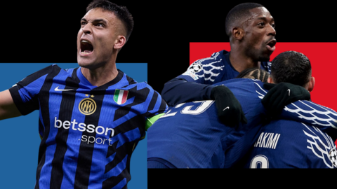Lautaro Martinez and PSG players graphic