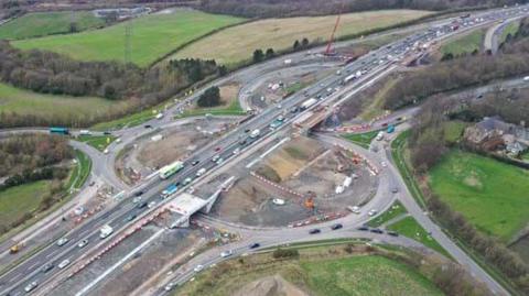 A1 junction 66 Eighton Lodge Work aerial view