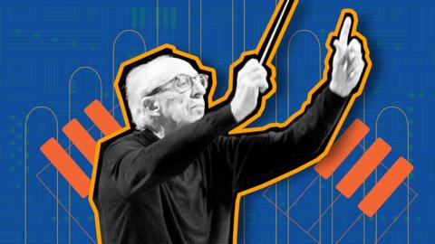 Copland on colourful background