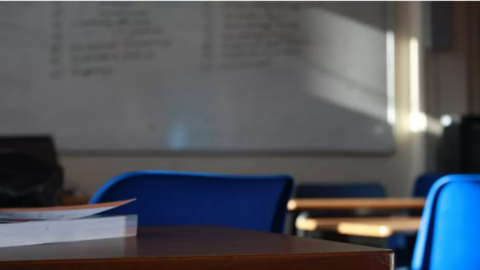 An empty school classroom