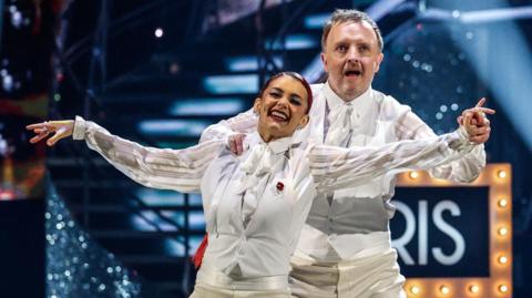 Chris McCausland and Dianne Buswell during the live show on Saturday for ̳1's Strictly Come Dancing