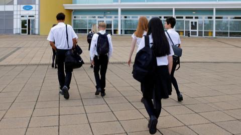 Children walking into school