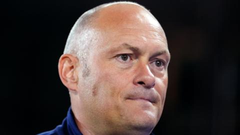 Close up of a very disappointed Millwall head coach Alex Neil