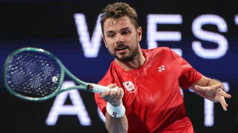 Stan Wawrinka plays a shot