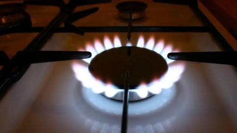 Gas ring lit up