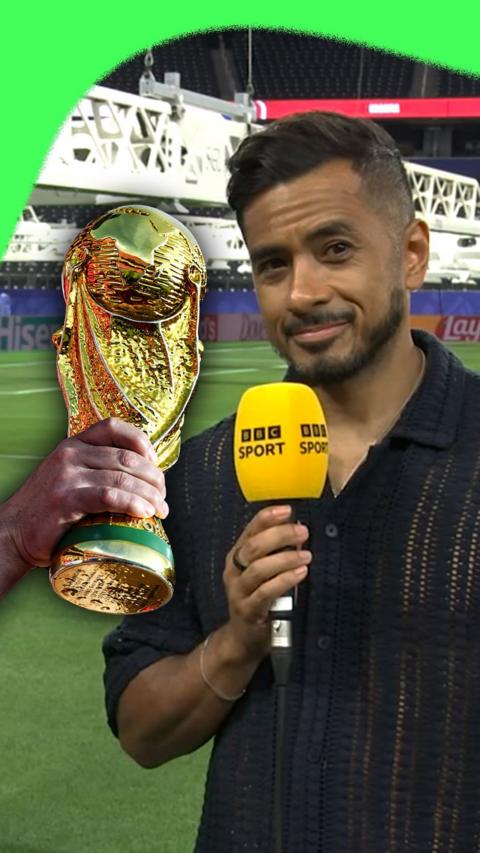 BBC Sport's Sami Mokbel smiling with a microphone 