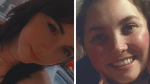 A picture of two women with dark hair side-by-side