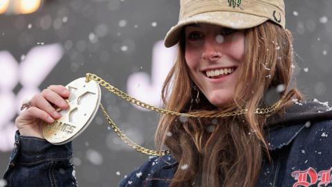 Mia Brookes with her gold medal.