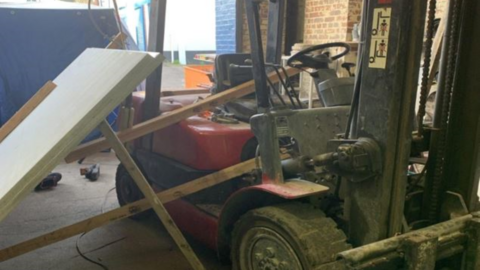 Picture of a forklift truck at the site in Halesowen