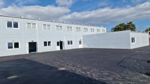 Temporary school building at Mercia Academy