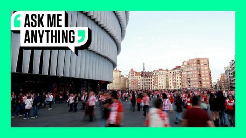 Outside of Althetic Bilbao's San Mames stadium