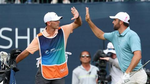 Scottie Scheffler came from four behind to win by two shots