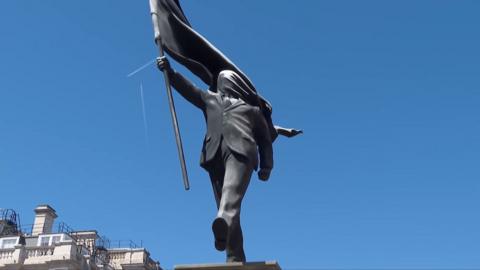 Banksy statue in central London