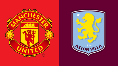 Manchester United and Aston Villa club badges