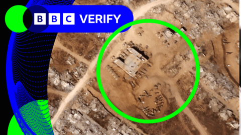 Satellite imagery captures a number of Israeli military vehicles south-east of Gaza City