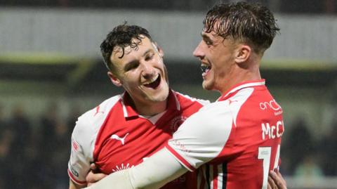 Fleetwood celebrate a goal