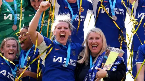 Millie Bright and Emma Hayes