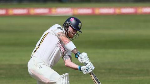 Ben Stokes batting in Durham whites