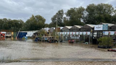 Businesses based at the site of the Maulden Garden Centre under about 2ft of water following the recent flooding. 


