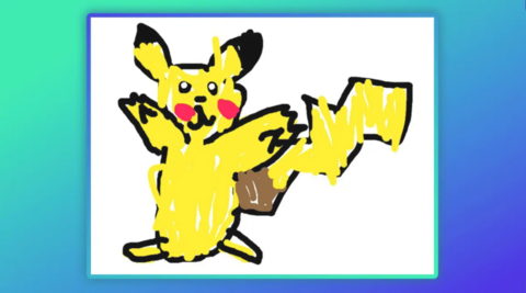 A drawing of Pikachu