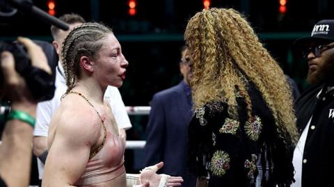 Lauren Price and Claressa Shields face off