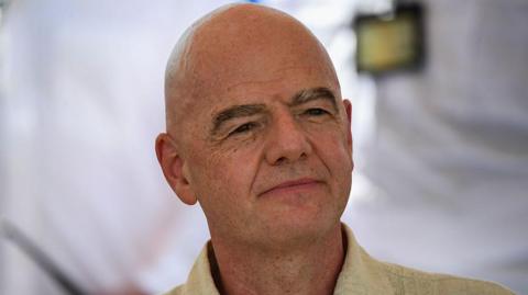 Gianni Infantino pictured earlier this month in Colombia 