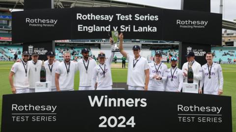 England with the Test series trophy