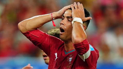 Cristiano Ronaldo reacts
