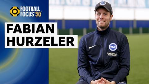 Brighton boss Fabian Hurzeler smiling