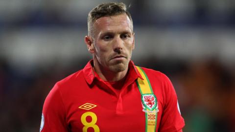 Craig Bellamy playing for Wales