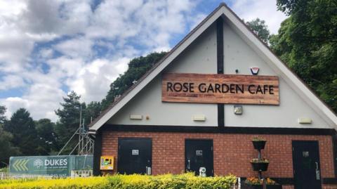 Rose Garden cafe in Sheffield building