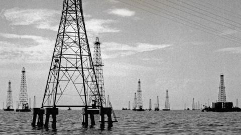 Oil rigs in the Venezuela ocean
