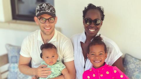 Sheyi with her husband Simon, their daughter Isabella and son Noah