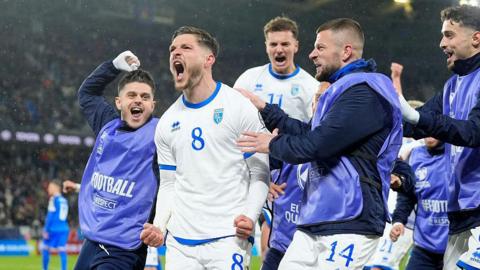 Kosovo players celebrate