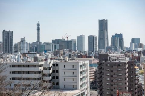 Buildings in the residential district of Nishi-ku in Yokohama city