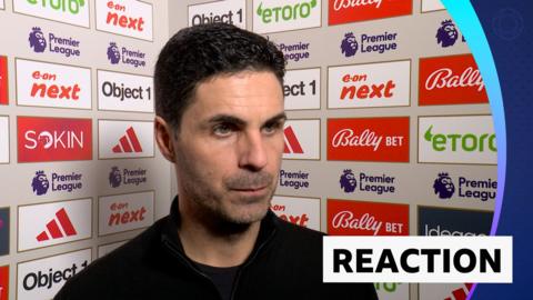 Arsenal manager Mikel Arteta in post-match interview 