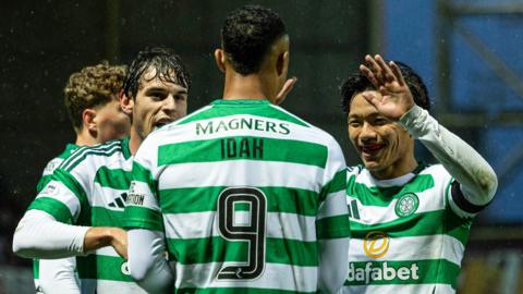 Celtic players celebrating